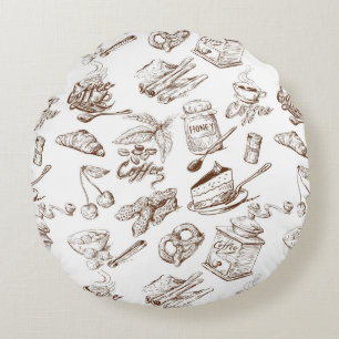 Paper pattern round pillow