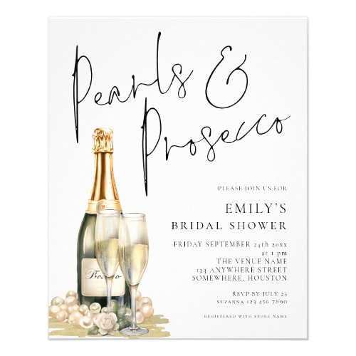 PAPER  Pearls Prosecco Glass Bridal Shower Invite