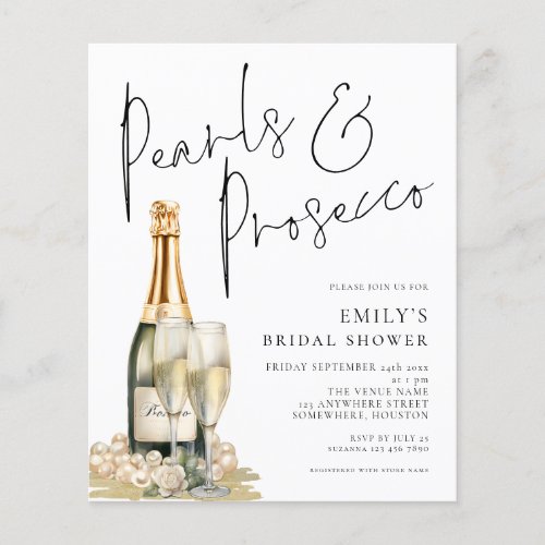 PAPER  Pearls Prosecco Glass Bridal Shower Invite