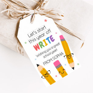 Paper Pencil Back to School Favor Tags