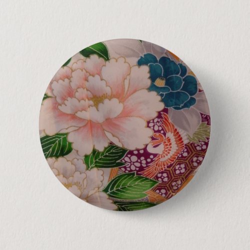 Paper Peonies from Japan Button