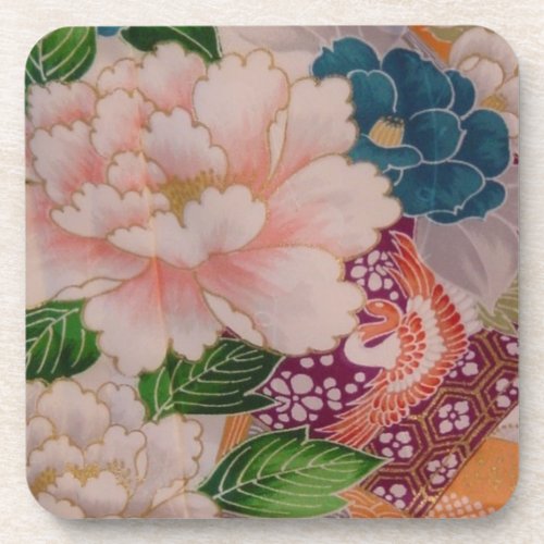 Paper Peonies from Japan Drink Coaster