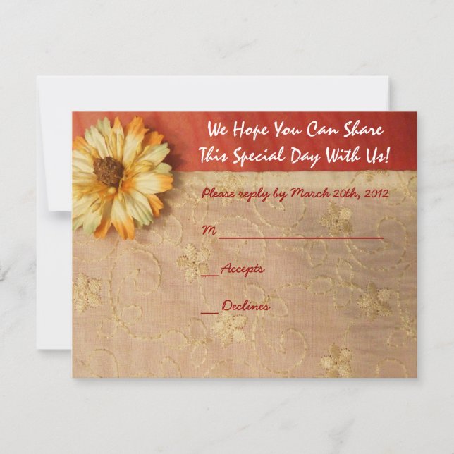 Paper Petals Orange Flowers Bat Mitzvah Invitation (Front)