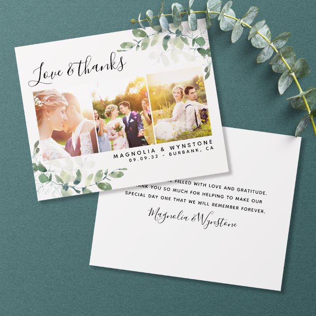 PAPER Photo Eucalyptus Wedding Thank You (Creator Uploaded)