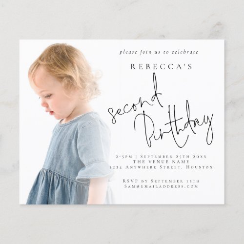 PAPER Photo Overlay 2nd Birthday Invitation