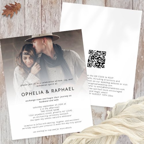 PAPER Photo Overlay QR Bohemian Wedding Invite