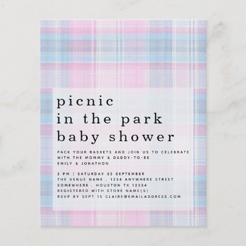 PAPER Picnic Pastel Plaid Girl Boy Baby Shower 