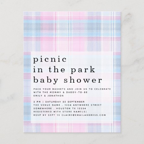 PAPER Picnic Pastel Plaid Girl Boy Baby Shower 