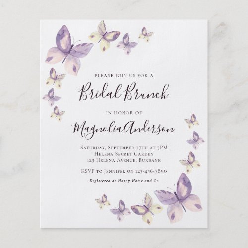 PAPER Pink Butterfly Bridal Brunch Invitation