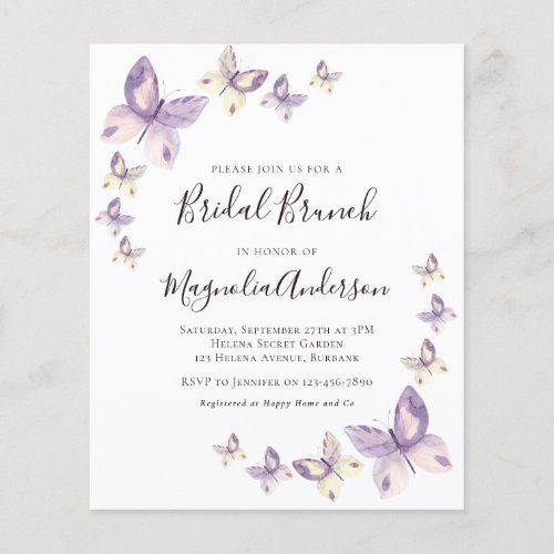 PAPER Pink Butterfly Bridal Brunch Invitation