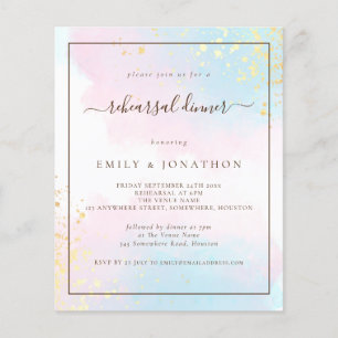 PAPER   Pink Teal Watercolor Rehearsal Dinner