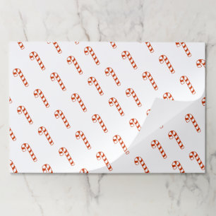 Paper Placemat - Red Striped Candy Canes