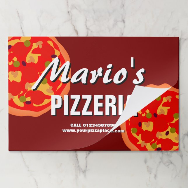 Paper placemats for pizzeria pizza restaurant  (Folded)