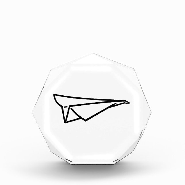 Paper plane acrylic award (Front)