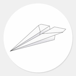 Paper Plane Classic Round Sticker