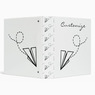Paper Plane Flying Thunder_Cove 3 Ring Binder