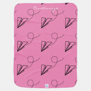 Paper Plane Flying Thunder_Cove Baby Blanket
