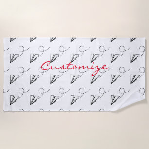 Paper Plane Flying Thunder_Cove Beach Towel