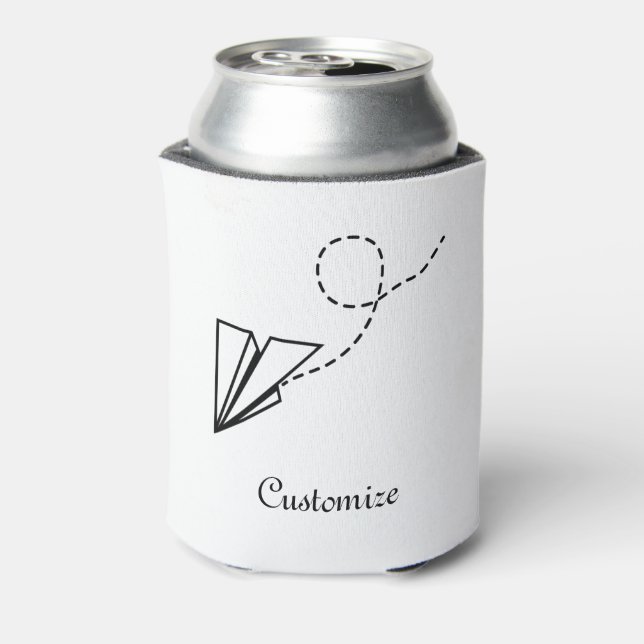 Paper Plane Flying Thunder_Cove Can Cooler (Can Back)