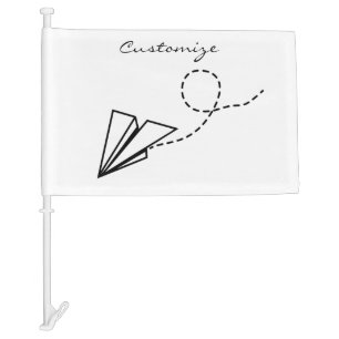 Paper Plane Flying Thunder_Cove Car Flag