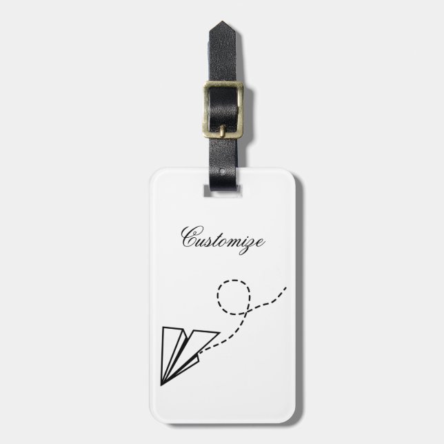 Paper Plane Flying Thunder_Cove Luggage Tag (Front Vertical)