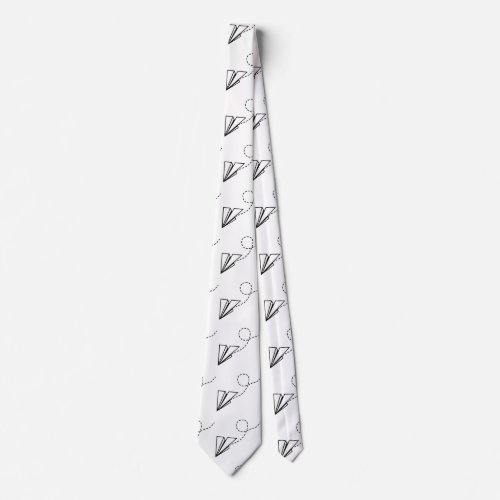 Paper Plane Flying Thunder_Cove Neck Tie