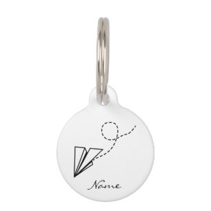 Paper Plane Flying Thunder_Cove Pet ID Tag