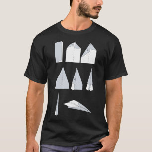 Paper plane instructions folding technology paper T-Shirt