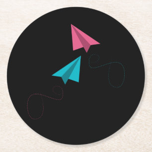 Paper Planes Round Paper Coaster