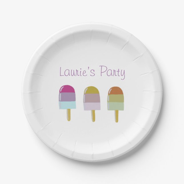 Paper Plate 7” with Popsicle Design 2  (Front)