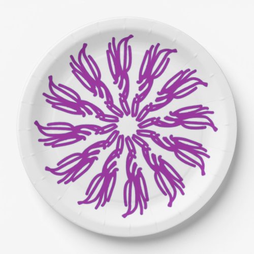 Paper Plate An elegant floral purple design  Paper Plates