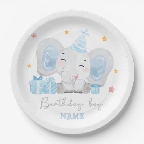 PAPER PLATE  BABY ELEPHANT  BIRTHDAY BOY 