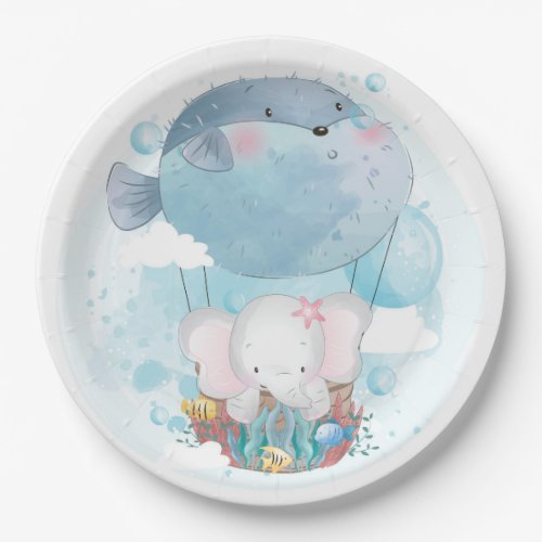 PAPER PLATE  BABY ELEPHANT  PUFFER FISH BALLOON