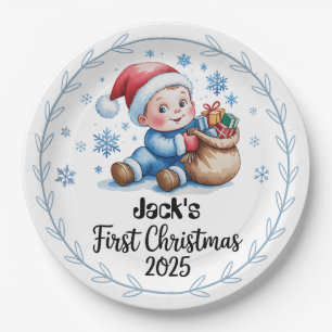 Paper Plate-Baby’s First Christmas Paper Plates 