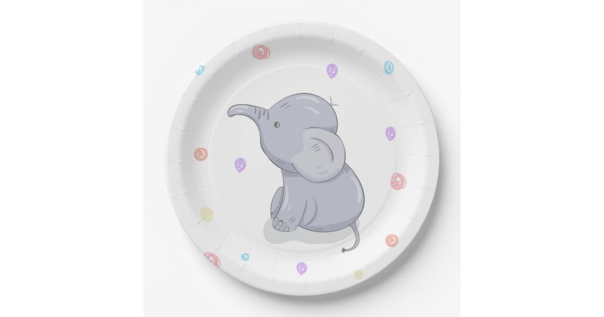 PAPER PLATE BABY SHOWER BABY ELEPHANT Zazzle