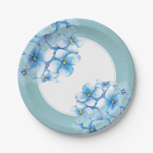 Paper Plate_Blue Hydrangeas Paper Plates