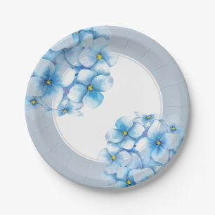 Paper Plate-Blue Hydrangeas Paper Plates
