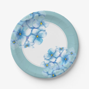 Paper Plate-Blue Hydrangeas Plates