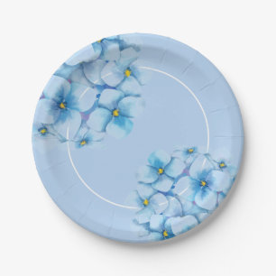 Paper Plate-Blue Hydrangeas Plates