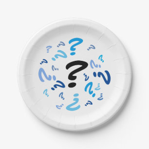 Paper Plate - Blue Question Marks