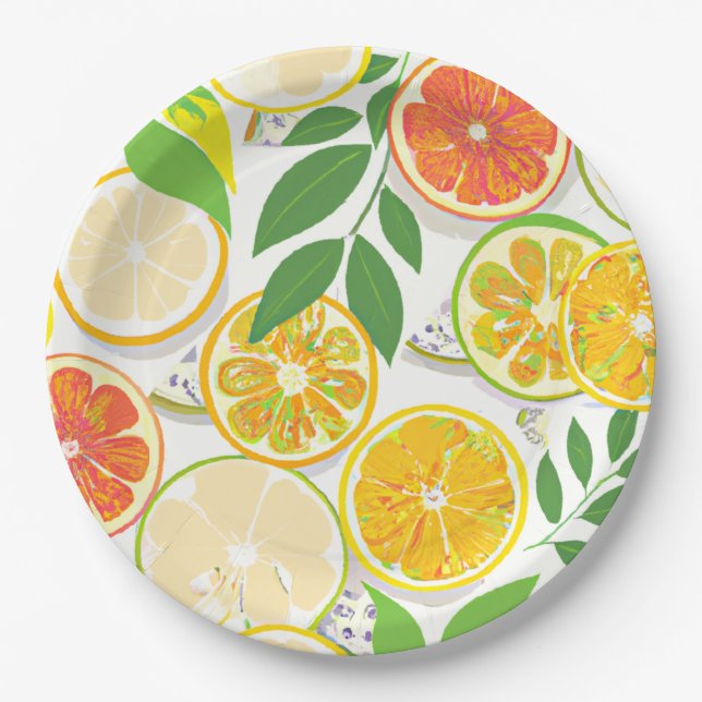Paper Plate - Boho Citrus Slices (Front)