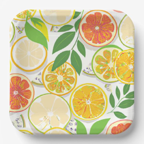 Paper Plate _ Boho Citrus Slices