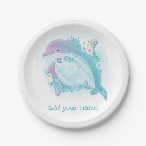 PAPER PLATE  CHILDRENS BIRTHDAYS  DOLPHINS 