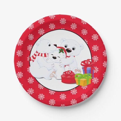 Paper Plate_Christmas Polar Bears Paper Plates