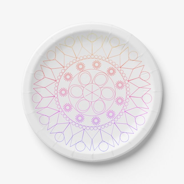 Paper Plate - Colored Mosaic Pattern (Front)