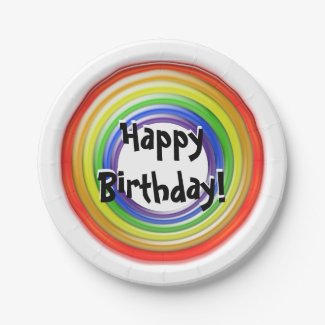 Paper Plate - Colorful Circles Happy Birthday