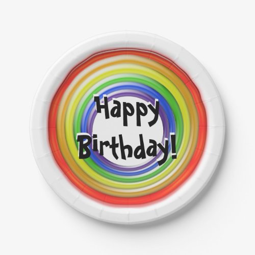 Paper Plate _ Colorful Circles Happy Birthday