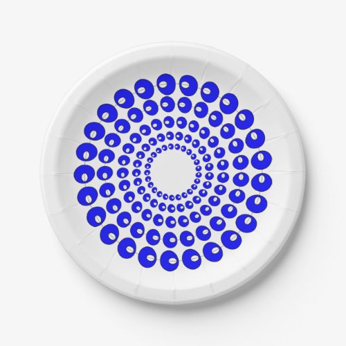 Paper Plate _ Concentric Circles of Blue Beads