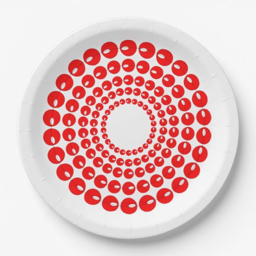 Paper Plate _ Concentric Circles of Red Beads