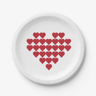 Paper Plate Cute Hearts Romantic Birthdays